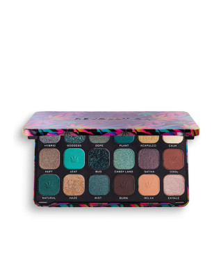 FOREVER FLAWLESS eyeshadow palette with cannabis sativa chilled